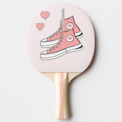 Pink Girly Sneakers Ping Pong Paddle