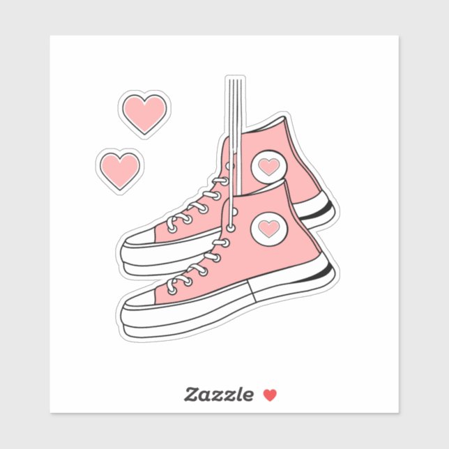Pink Girly Sneakers  Sticker (Sheet)