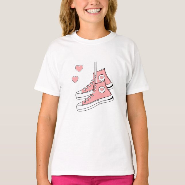 Pink Girly Sneakers T-Shirt (Front)