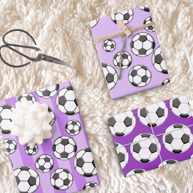 Pink Girly Soccer Ball Pattern Birthday Gift Wrapping Paper Sheets (Creator Uploaded)