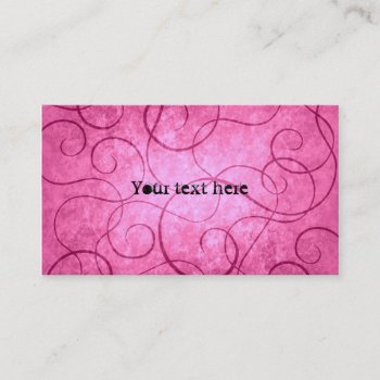 Pink Girly Swirls Business Card by TheHopefulRomantic at Zazzle