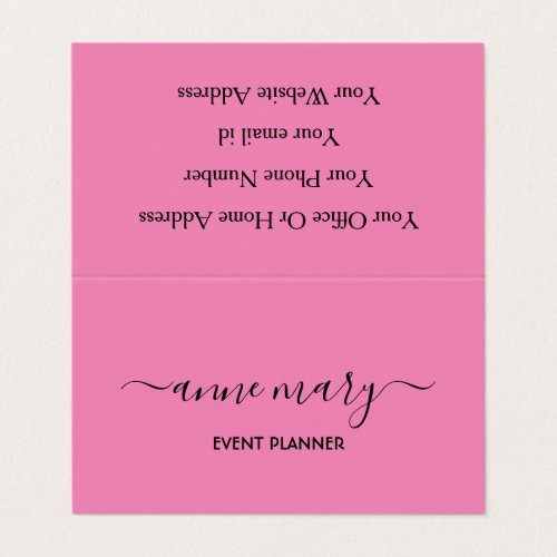 Pink Girly Trendy Calligraphy Event Planner Cool Business Card
