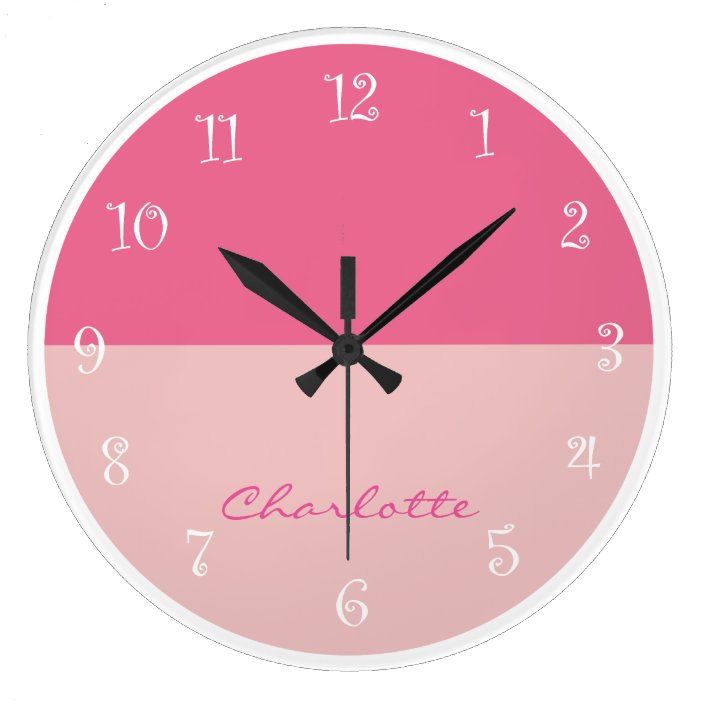 Pink Girly Wall Decor Clock | Zazzle.com