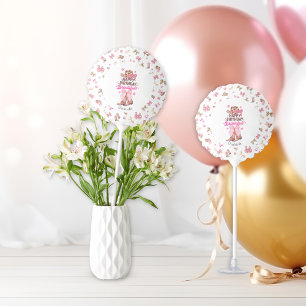 Pink Girly Western Cowgirl Happy Birthday Custom Balloon