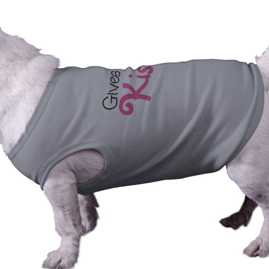 Pink Gives Wet Kisses Dog t-shirts (Side)