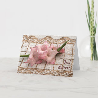 Pink Gladiola Get Well Card