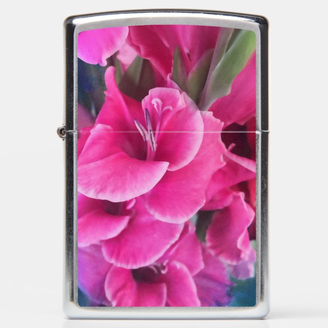 Pink Gladiolas Zippo Lighter (Front)