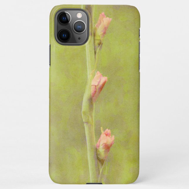 Pink Gladiolus Flower Bud Art Phone Case (Back)