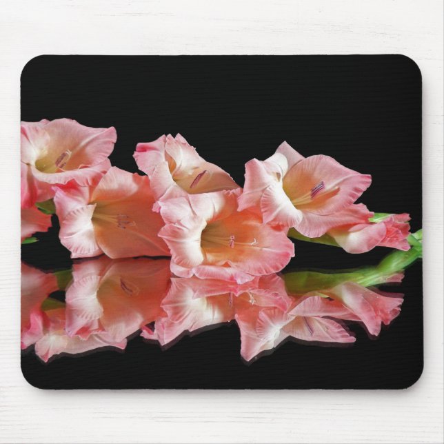 Pink Gladiolus Reflection Mouse Pad (Front)