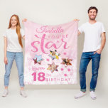 Pink Glam 18th Birthday Star Photo Collage Fleece Blanket<br><div class="desc">A fabulous custom star photo collage 18th birthday fleece blanket. This pink glitter girly 'you're a star' design is suitable for any age. Fill out the 4 stars with photos of the birthday girl and her friends and family. A glamorous design they are sure to love. Perfect for a 16th...</div>