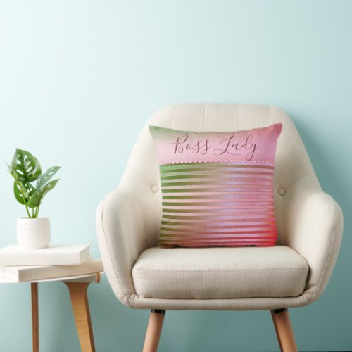 Pink Glam Boss Lady  Throw Pillow