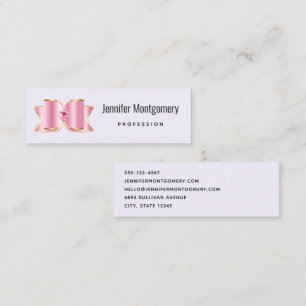 Pink Glam Bow with a Center Gemstone Mini Business Card