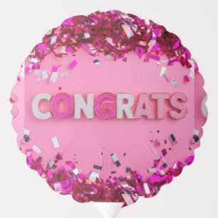Pink Glam "Congrats"  Balloon