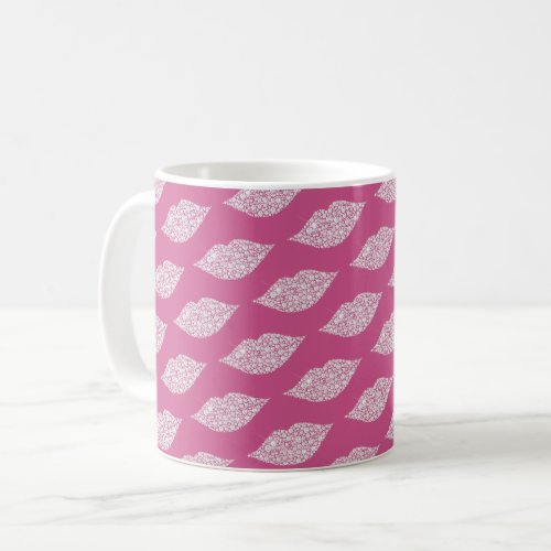 Pink Glam Diamonds Lips Kiss XOXO Coffee Mug