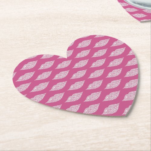Pink Glam Diamonds Lips Kiss XOXO Paper Coaster