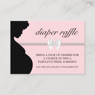 Pink Glam Ethnic Tiffany Diaper Raffle Baby Shower Enclosure Card