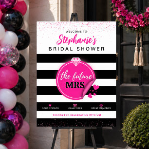 Pink Glam Future Mrs Bridal Shower Welcome Sign