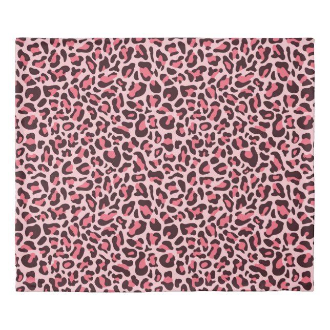 Pink Glam Girly Leopard Print Modern Jungle Duvet Cover (Front)