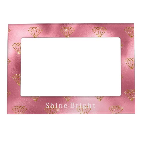 Pink Glam Gold Diamonds Magnetic Frame