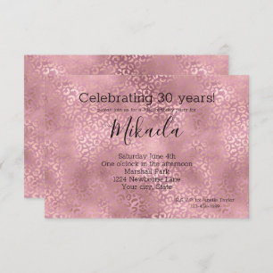 Pink Glam Leopard Print Invitation