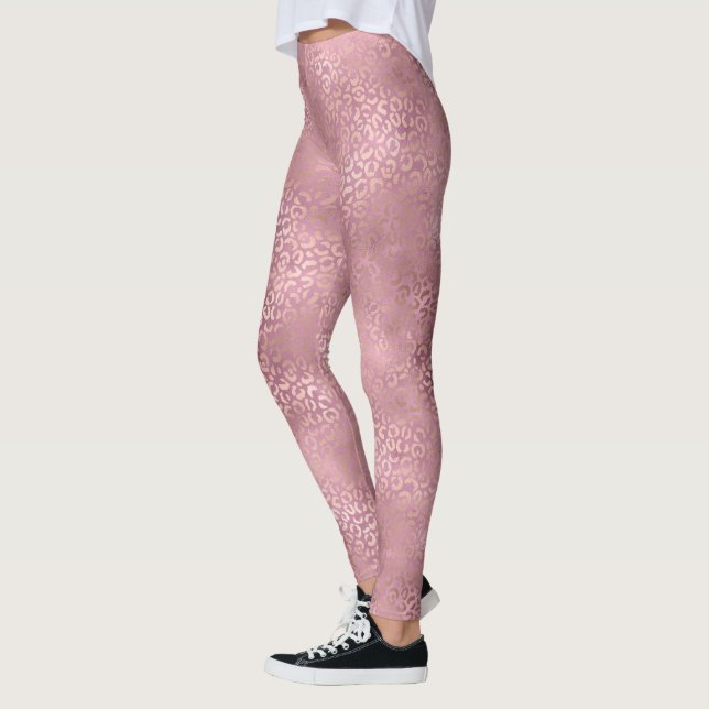 Pink Glam Leopard Print Leggings (Left)
