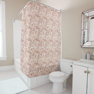 Pink Glam Leopard Print Shower Curtain