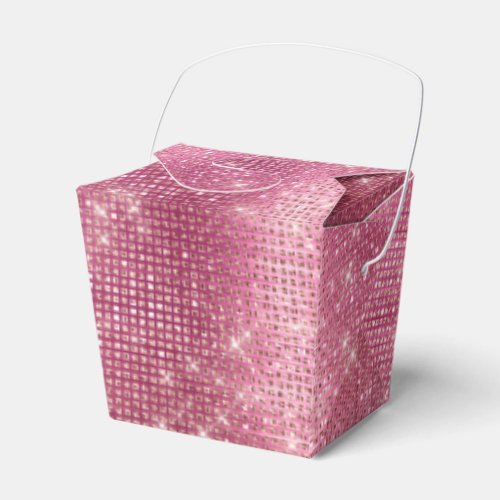Pink Glam Silver Sparkle and Black Favor Boxes