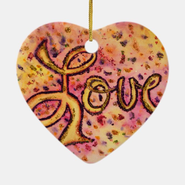 Pink Glamorous Glitter Art Painting Ornament (Back)