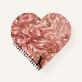 Pink Glamorous Heart Romantic SassySpiral Notebook