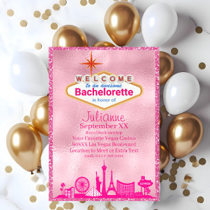 Pink Glamorous Las Vegas Bachelorette Party Invitation