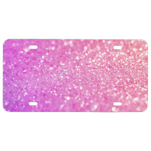 Pink Glamour Sparkley License Plate