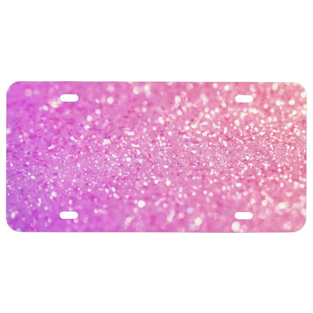 Pink Glamour Sparkley License Plate (Front)