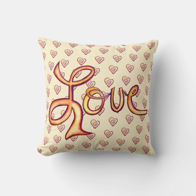 Pink Glamourous Love Word Pillow (Front)