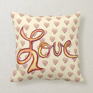 Pink Glamourous Love Word Pillow
