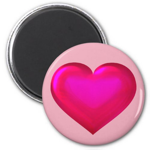 Pink Glass Heart Magnet