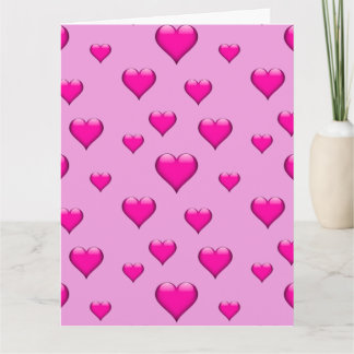 Pink Glass Heart Tiled Vertical Customizable Card