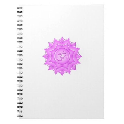 Pink Glass Lotus Flower Om Symbol Drawing Notebook