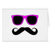 Pink Glasses Mustache Retro (Front Horizontal)