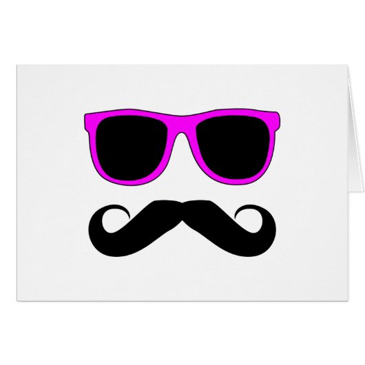 Pink Glasses Mustache Retro (Front Horizontal)