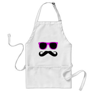 Pink Glasses Mustache Retro Adult Apron
