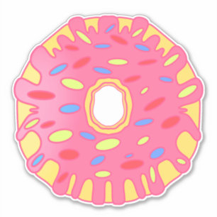 Pink Glazed Donut Sticker