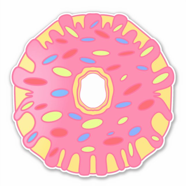 Pink Glazed Donut Sticker (Front)