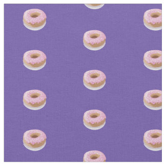 Pink glazed doughnut fabric
