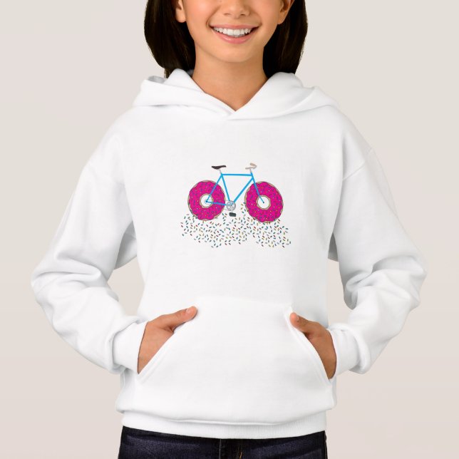 Pink Glazed Doughnut Wheels Bicycle Sprinkles Hoodie (Front)