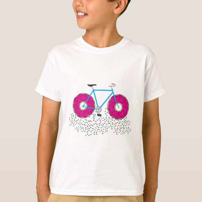 Pink Glazed Doughnut Wheels Bicycle Sprinkles T-Shirt (Front)