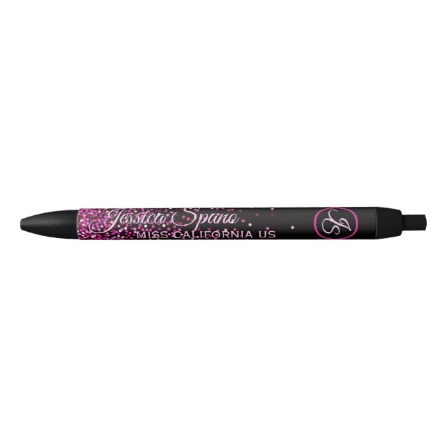 Pink Glimmer Cascade Custom Autograph Pen (Front)