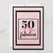 Pink Glitter 50 &amp; Fabulous Birthday Party Invitation | Zazzle