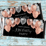 Pink Glitter 90th Birthday Candy Bar Wrapper<br><div class="desc">Do it yourself candy bar wrappers. You will need to cut them out and paste / glue them yourself. This is just the printed candy bar wrapper. Pink and silver balloons candy bar wrapper party favor.</div>