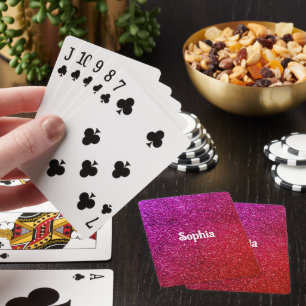 Pink Glitter Aesthetic Poker Cards