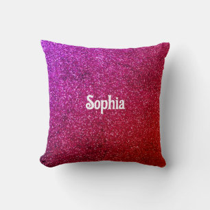 Pink Glitter Aesthetic Throw Pillow
